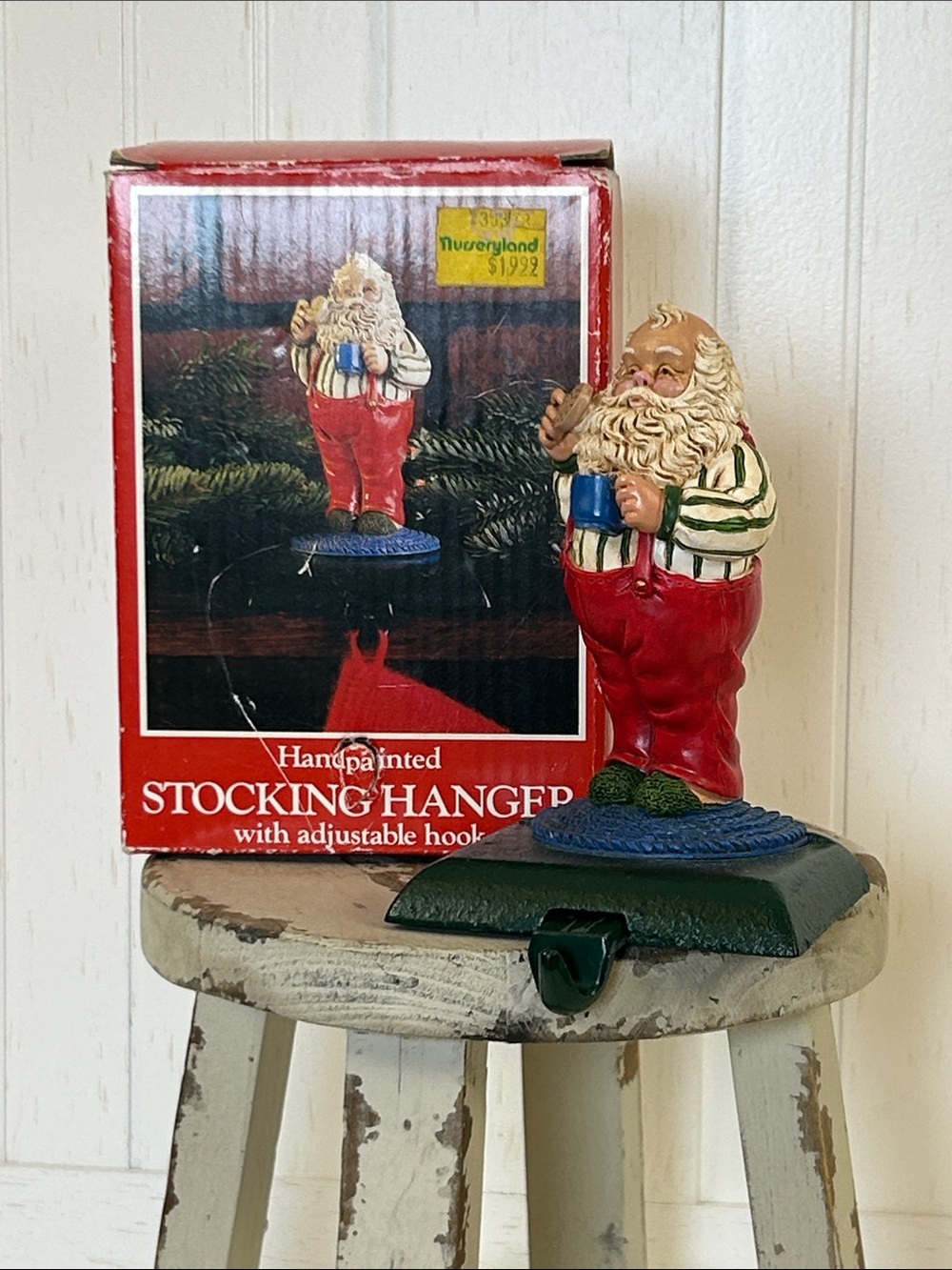 Vintage 1992 Potpourri Press Santa Stocking Hanger